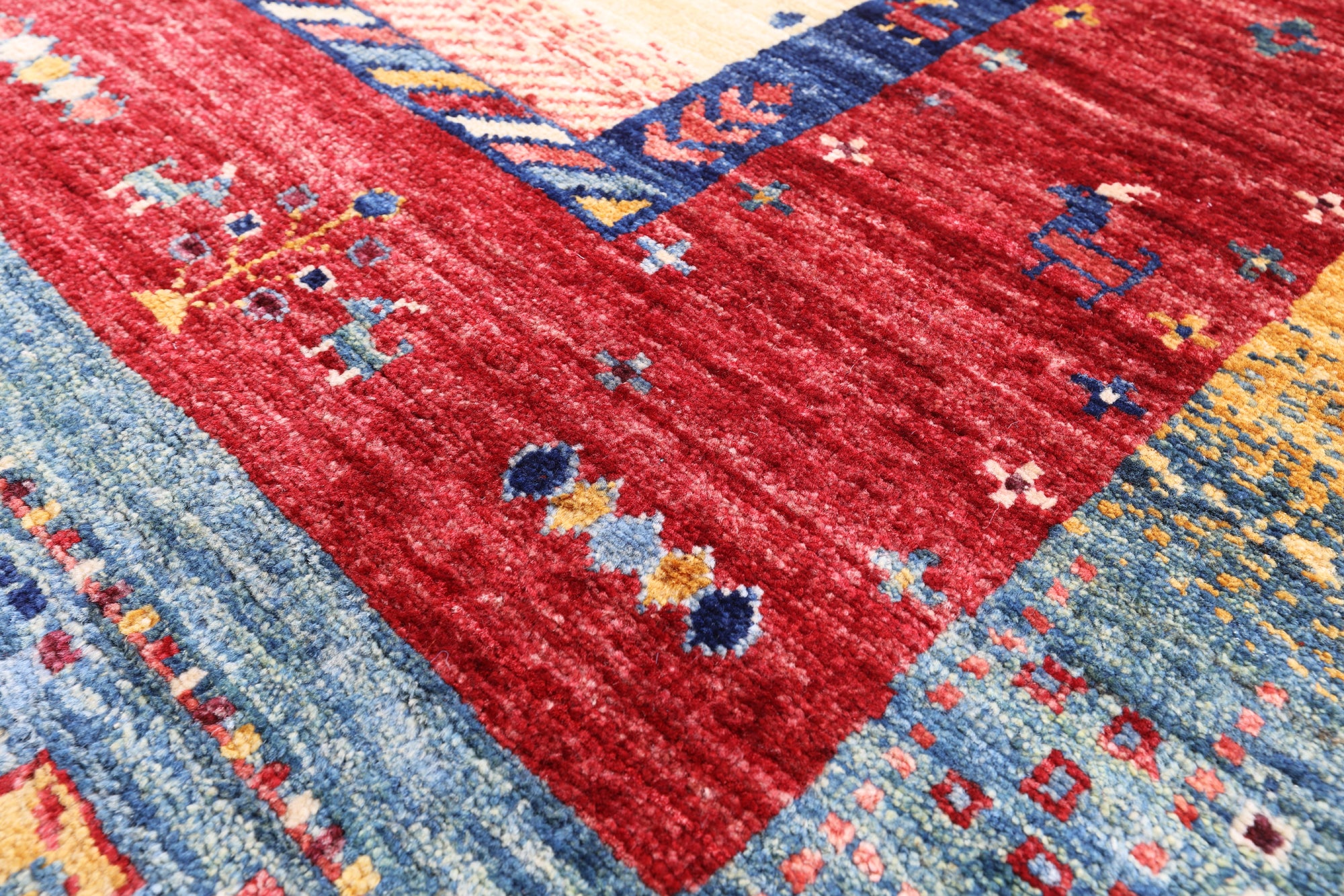 Tribal Persian Gabbeh Hand Knotted Wool Rug - 5' 9" X 7' 6" - Golden Nile