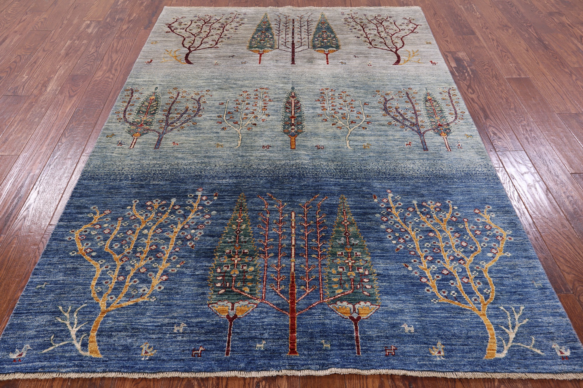 Tribal Persian Gabbeh Handmade Wool Rug - 5' 7" X 7' 10" - Golden Nile