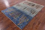 Tribal Persian Gabbeh Handmade Wool Rug - 5' 7" X 7' 10" - Golden Nile