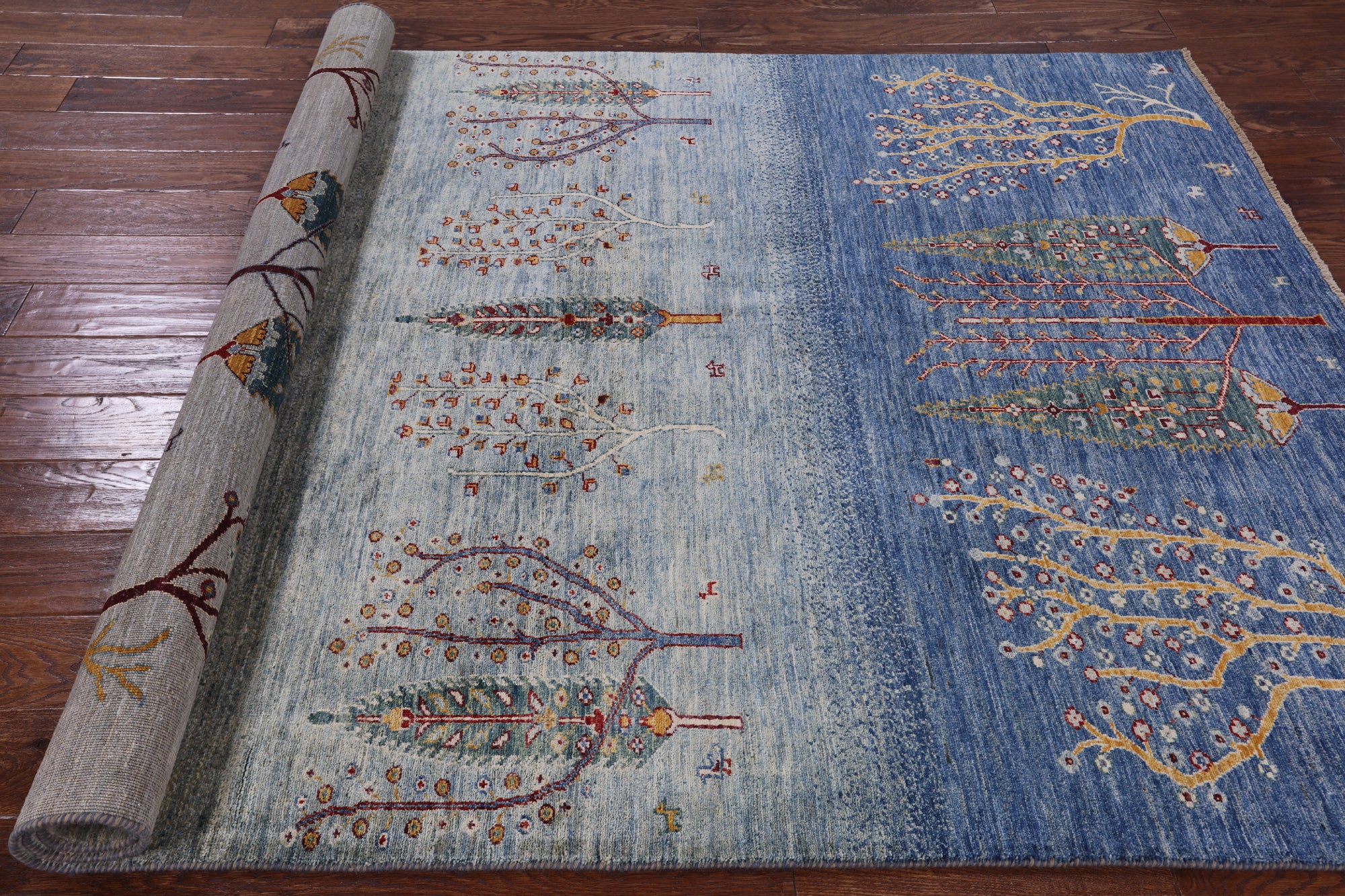 Tribal Persian Gabbeh Handmade Wool Rug - 5' 7" X 7' 10" - Golden Nile