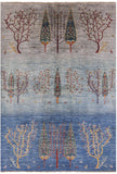 Tribal Persian Gabbeh Handmade Wool Rug - 5' 7" X 7' 10" - Golden Nile