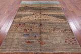 Tribal Persian Gabbeh Hand Knotted Wool Rug - 5' 6" X 7' 9" - Golden Nile