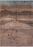 Tribal Persian Gabbeh Hand Knotted Wool Rug - 5' 6" X 7' 9" - Golden Nile