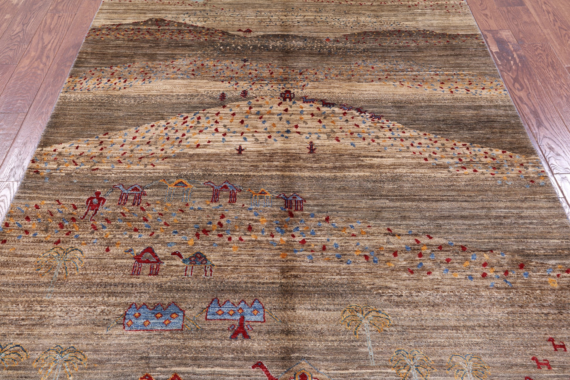 Tribal Persian Gabbeh Hand Knotted Wool Rug - 5' 6" X 7' 9" - Golden Nile