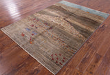 Tribal Persian Gabbeh Hand Knotted Wool Rug - 5' 6" X 7' 9" - Golden Nile
