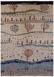 Tribal Persian Gabbeh Hand Knotted Wool Rug - 5' 6" X 7' 8" - Golden Nile