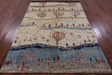 Tribal Persian Gabbeh Hand Knotted Wool Rug - 5' 6" X 7' 8" - Golden Nile