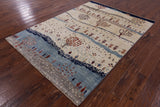 Tribal Persian Gabbeh Hand Knotted Wool Rug - 5' 6" X 7' 8" - Golden Nile