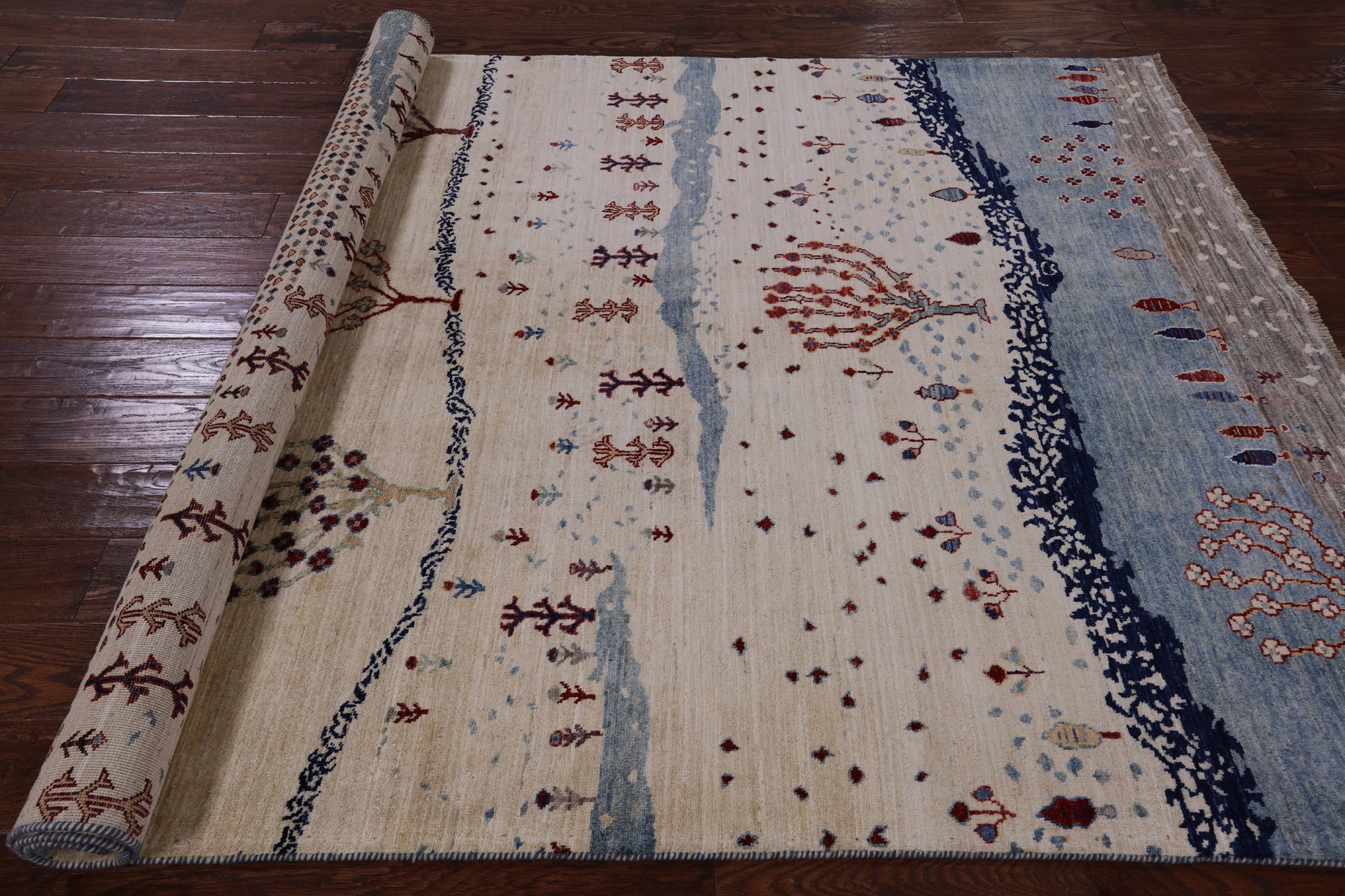 Tribal Persian Gabbeh Hand Knotted Wool Rug - 5' 6" X 7' 8" - Golden Nile