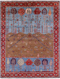 Tribal Persian Gabbeh Hand Knotted Wool Rug - 5' 0" X 6' 6" - Golden Nile