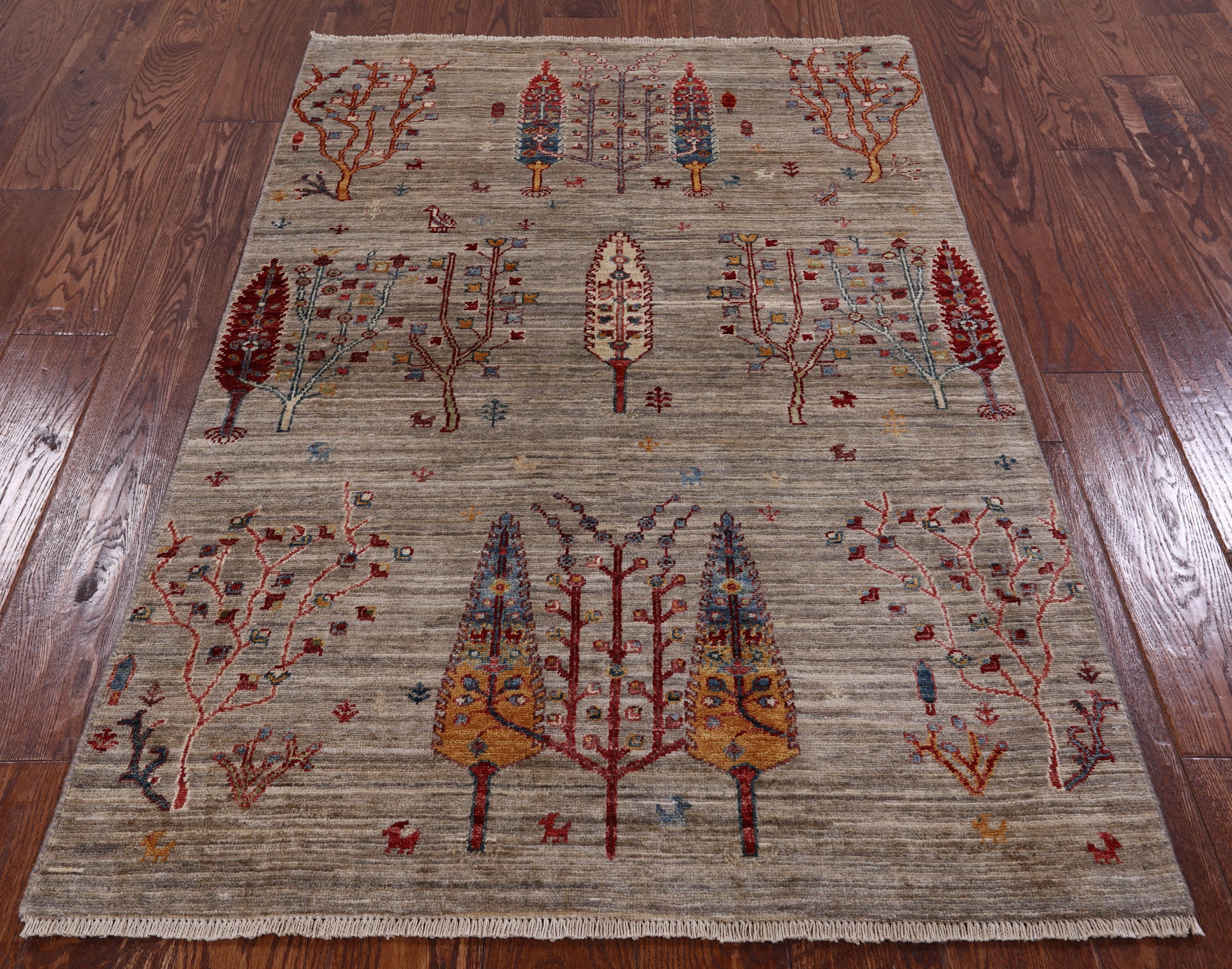 Tribal Persian Gabbeh Handmade Wool Rug - 3' 3" X 4' 10" - Golden Nile