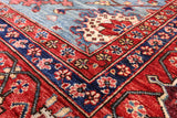Blue Persian Fine Serapi Hand Knotted Wool Rug - 8' 11" X 11' 10" - Golden Nile