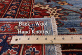 Blue Persian Fine Serapi Hand Knotted Wool Rug - 8' 11" X 11' 10" - Golden Nile