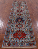 Blue Persian Fine Serapi Handmade Wool Runner Rug - 2' 8" X 9' 7" - Golden Nile