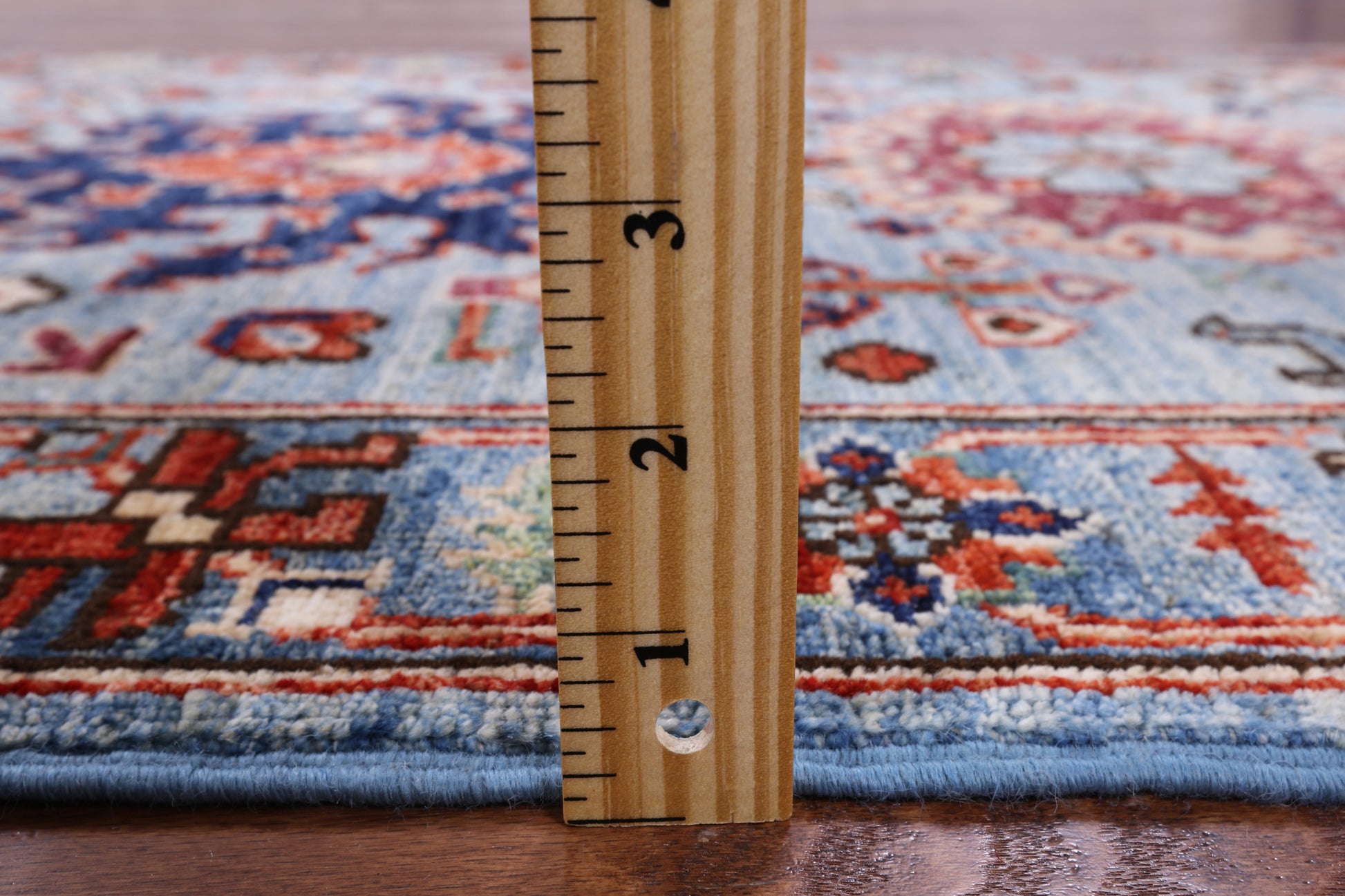 Blue Persian Fine Serapi Handmade Wool Runner Rug - 2' 8" X 9' 7" - Golden Nile