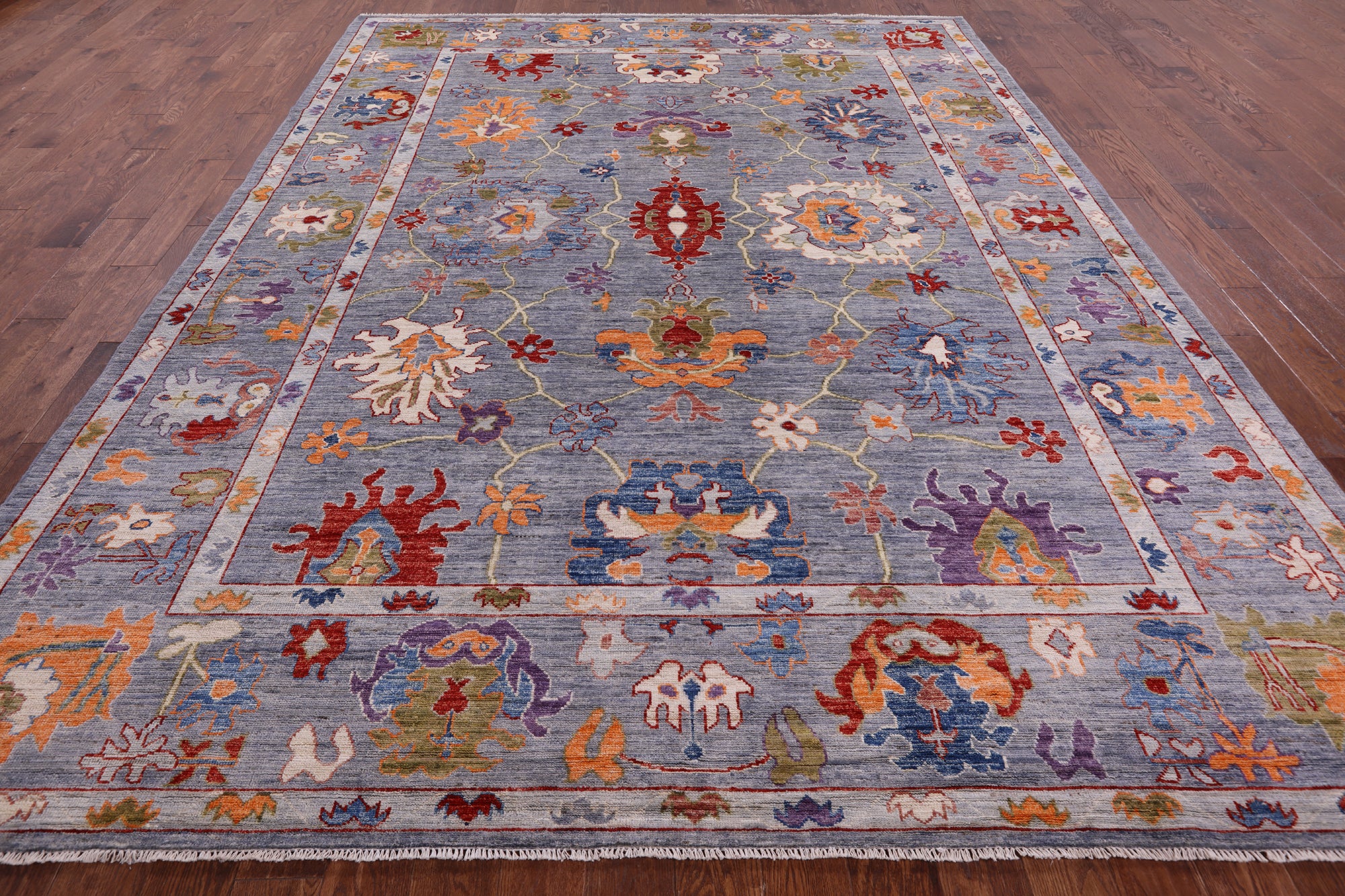 Turkish Oushak Hand Knotted Wool Rug - 9' 0" X 11' 9" - Golden Nile