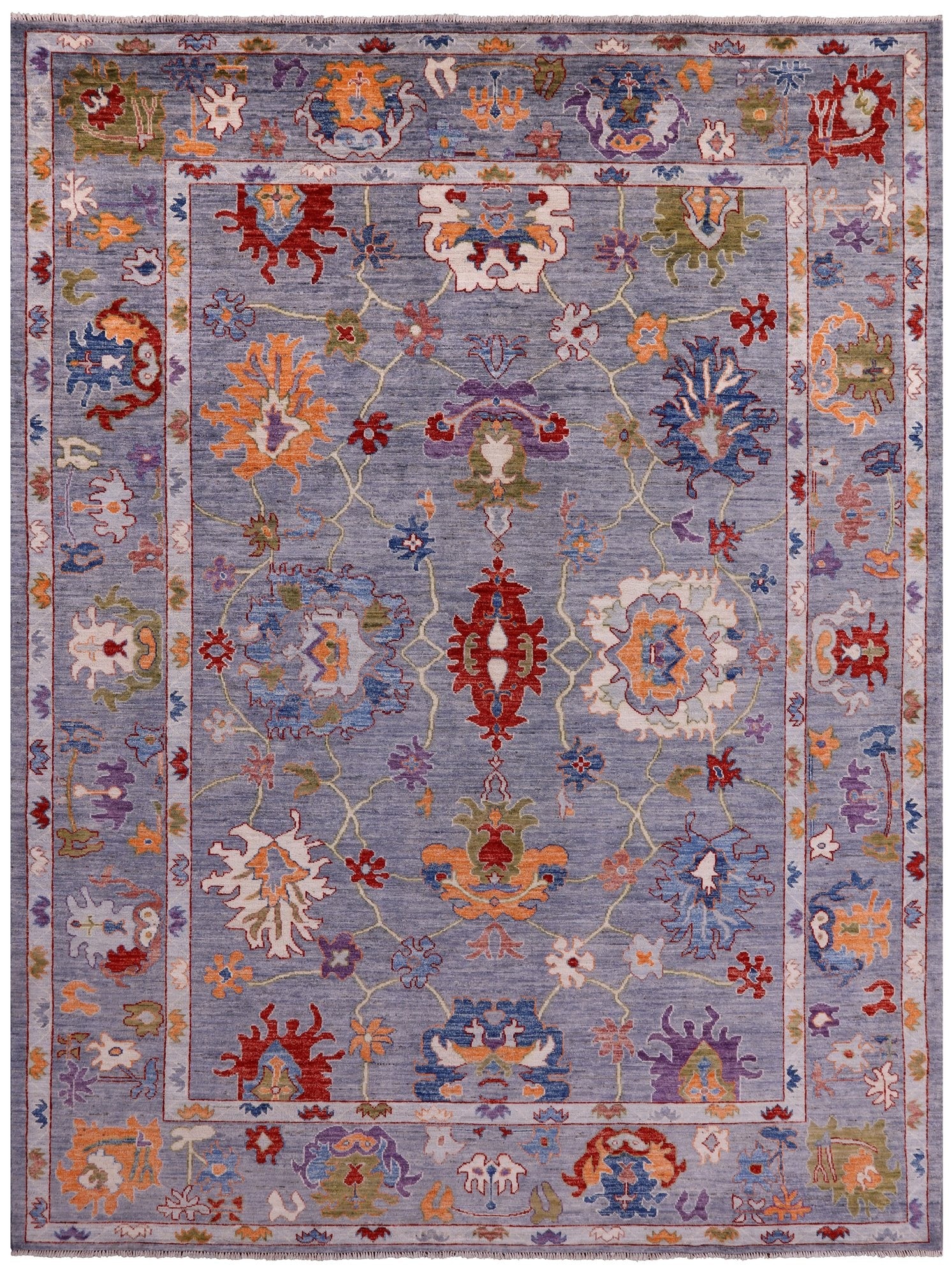Turkish Oushak Hand Knotted Wool Rug - 9' 0" X 11' 9" - Golden Nile