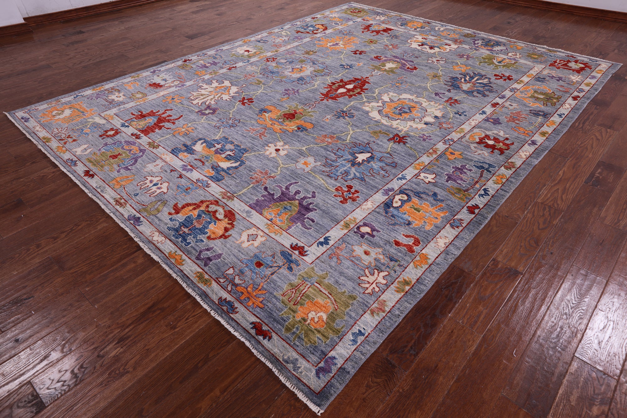 Turkish Oushak Hand Knotted Wool Rug - 9' 0" X 11' 9" - Golden Nile