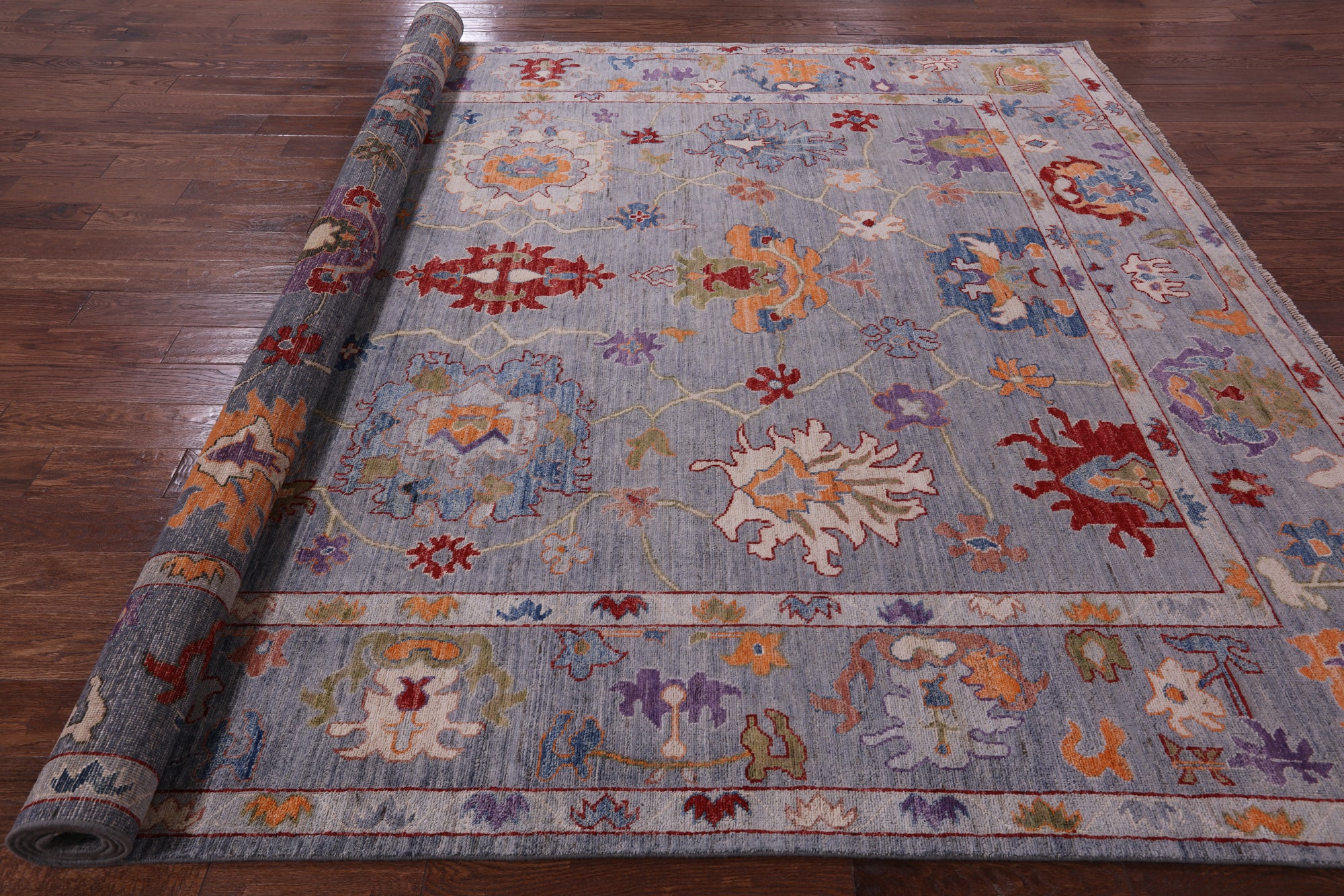Turkish Oushak Hand Knotted Wool Rug - 8' 11" X 11' 8" - Golden Nile