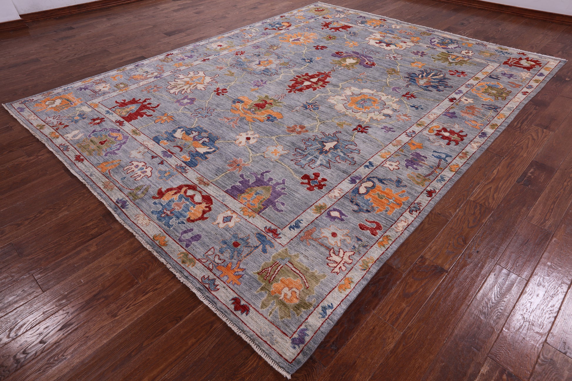 Turkish Oushak Hand Knotted Wool Rug - 8' 11" X 11' 8" - Golden Nile