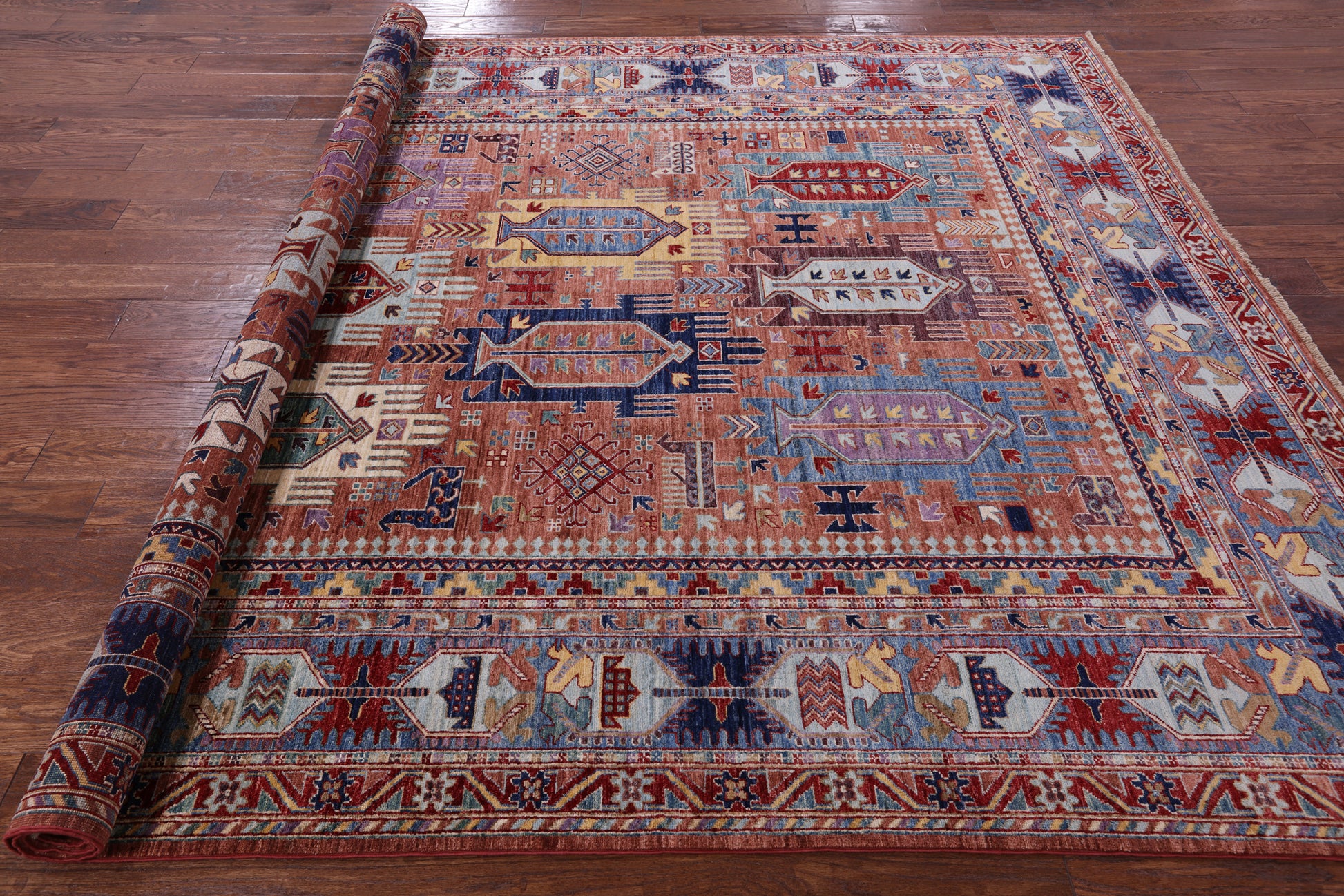Persian Fine Serapi Hand Knotted Wool Rug - 7' 11" X 9' 8" - Golden Nile