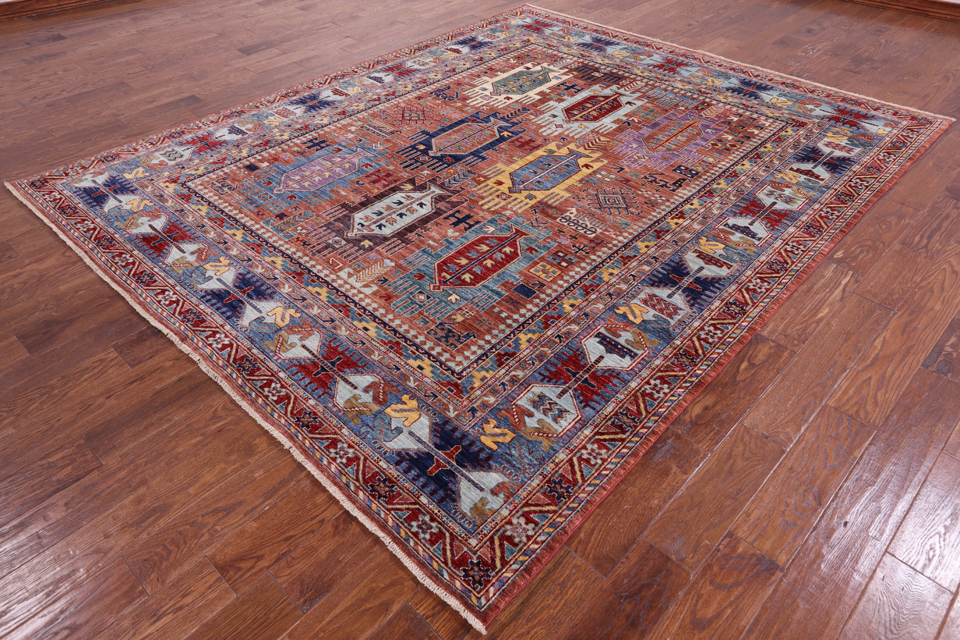 Persian Fine Serapi Hand Knotted Wool Rug - 7' 11" X 9' 8" - Golden Nile