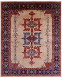 Ivory Persian Fine Serapi Hand Knotted Wool Rug - 7' 10" X 9' 6" - Golden Nile