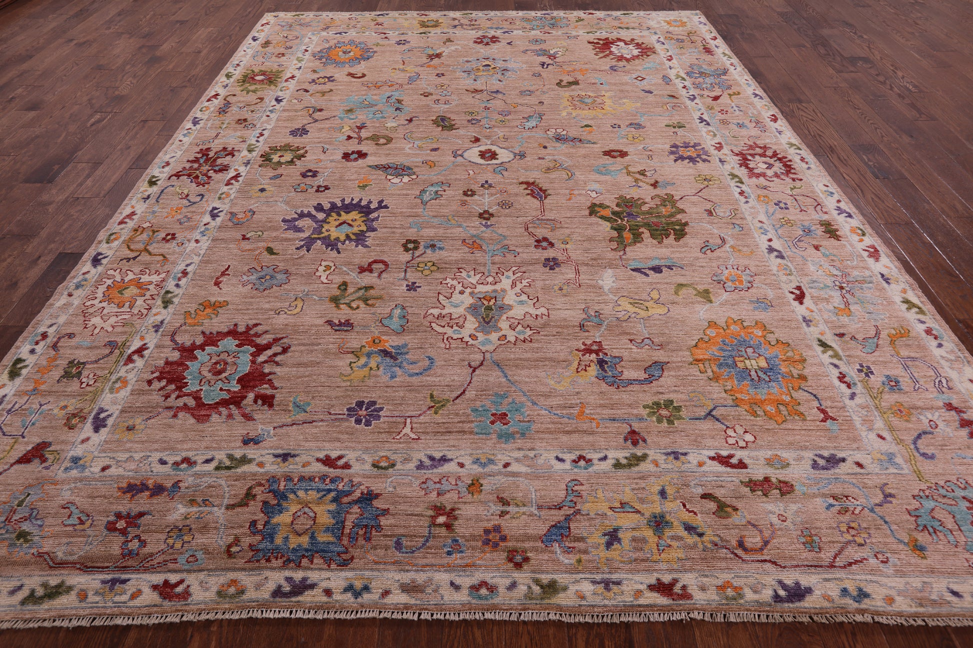 Turkish Oushak Hand Knotted Wool Rug - 9' 1" X 11' 10" - Golden Nile