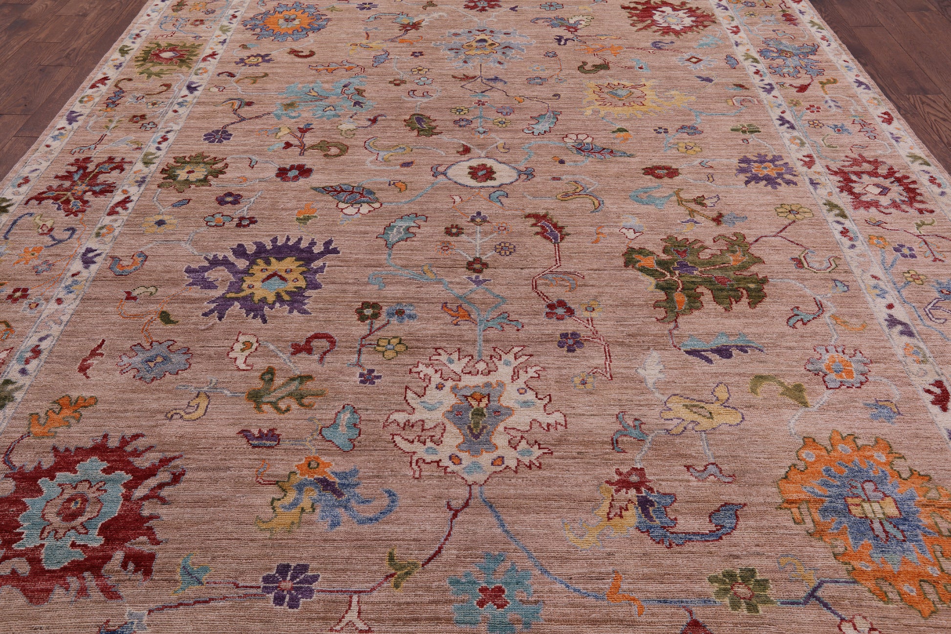 Turkish Oushak Hand Knotted Wool Rug - 9' 1" X 11' 10" - Golden Nile