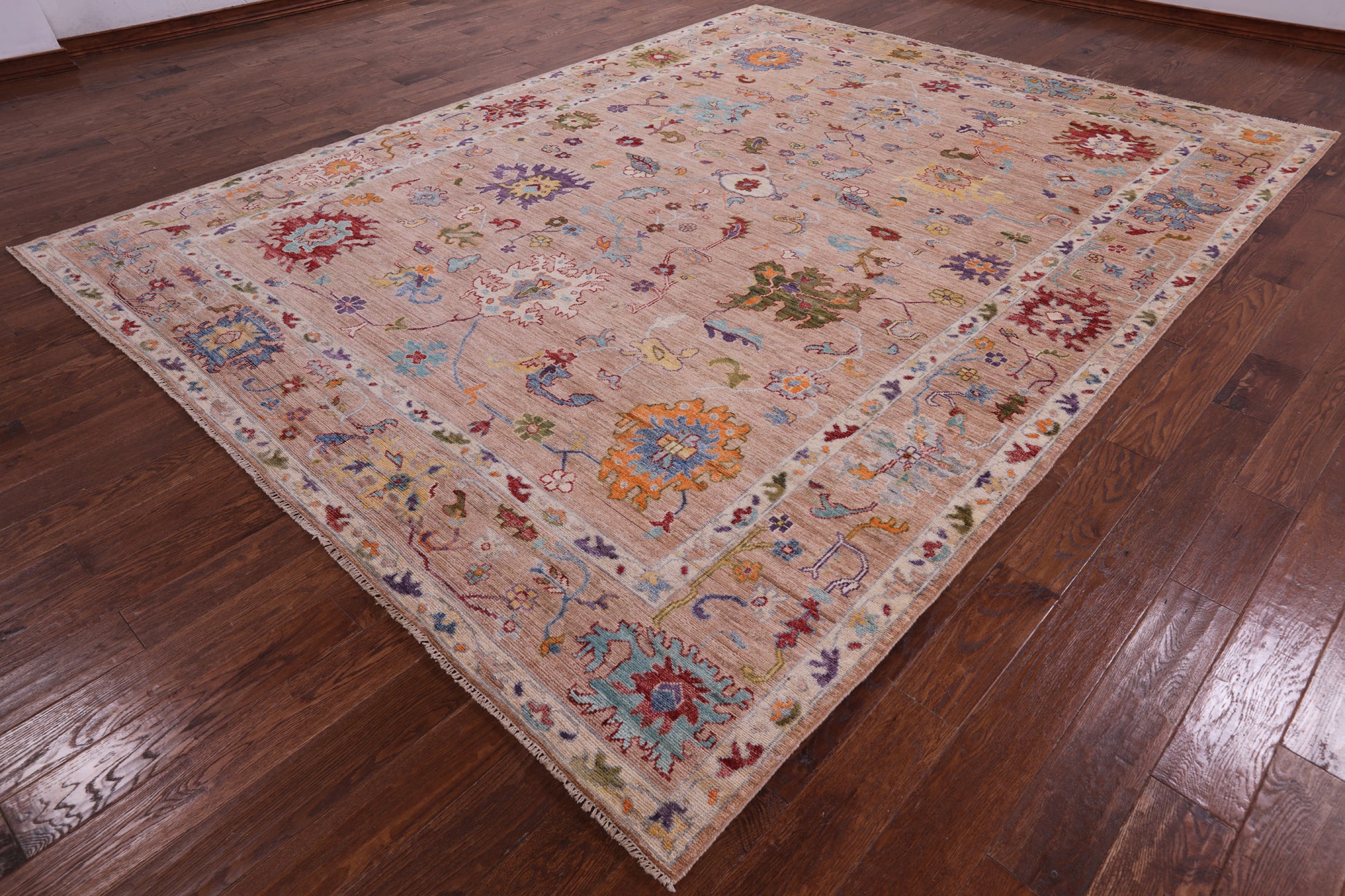 Turkish Oushak Hand Knotted Wool Rug - 9' 1" X 11' 10" - Golden Nile