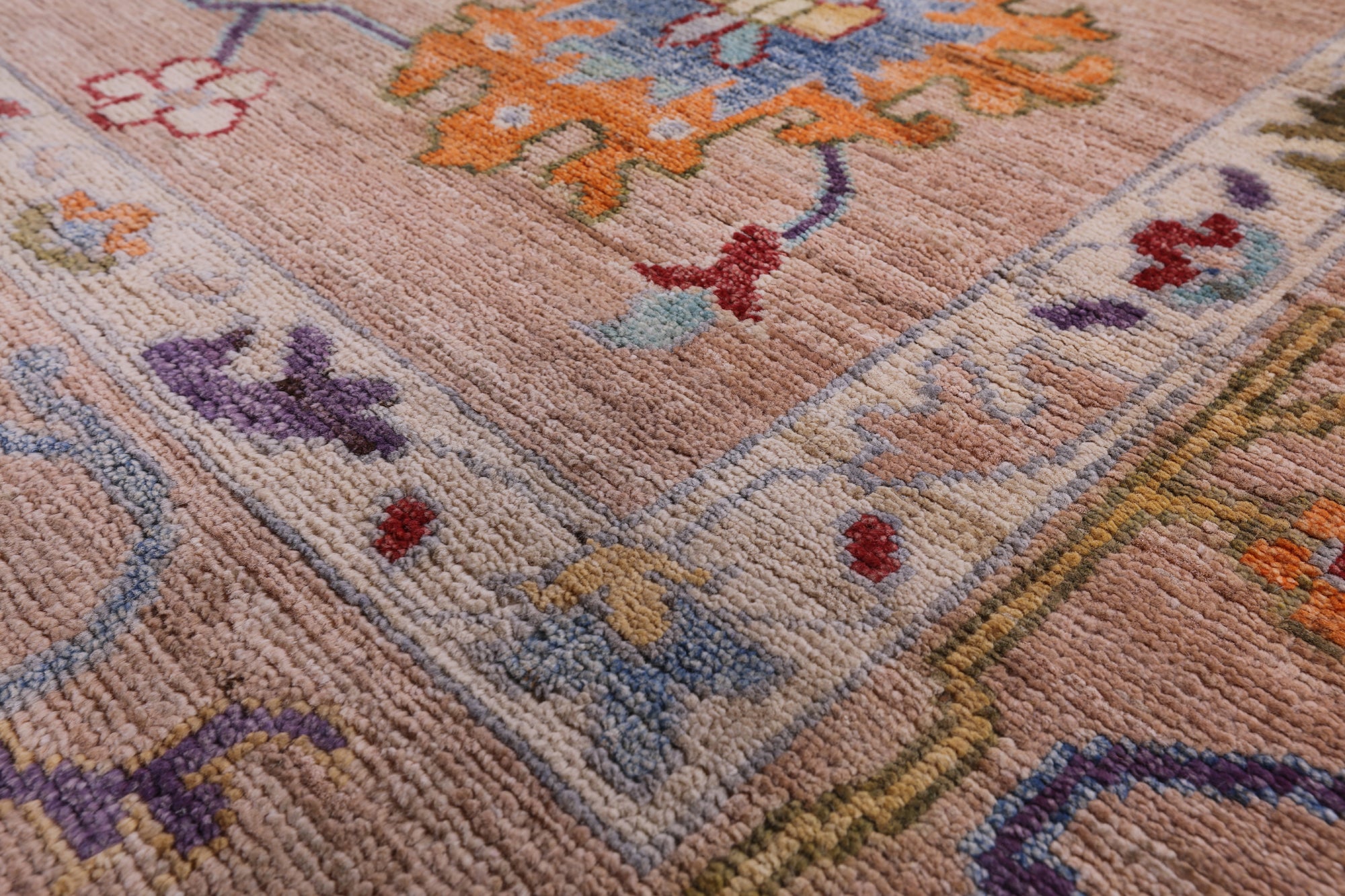 Turkish Oushak Hand Knotted Wool Rug - 9' 1" X 11' 10" - Golden Nile
