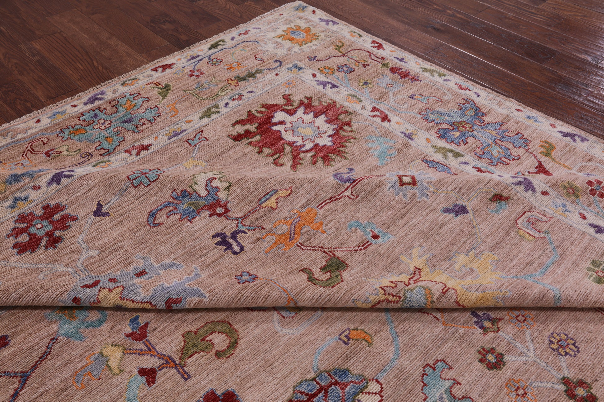 Turkish Oushak Hand Knotted Wool Rug - 9' 1" X 11' 10" - Golden Nile