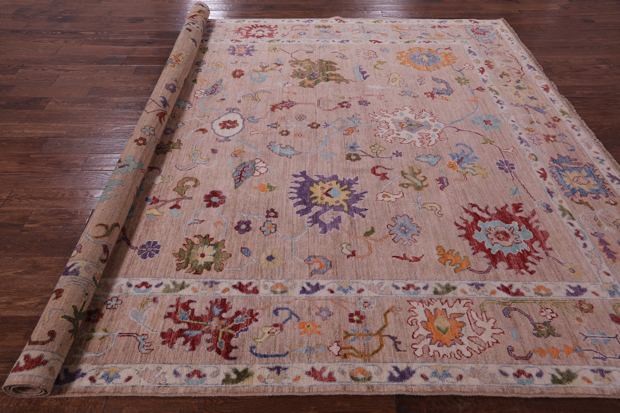Turkish Oushak Hand Knotted Wool Rug - 9' 1" X 11' 10" - Golden Nile