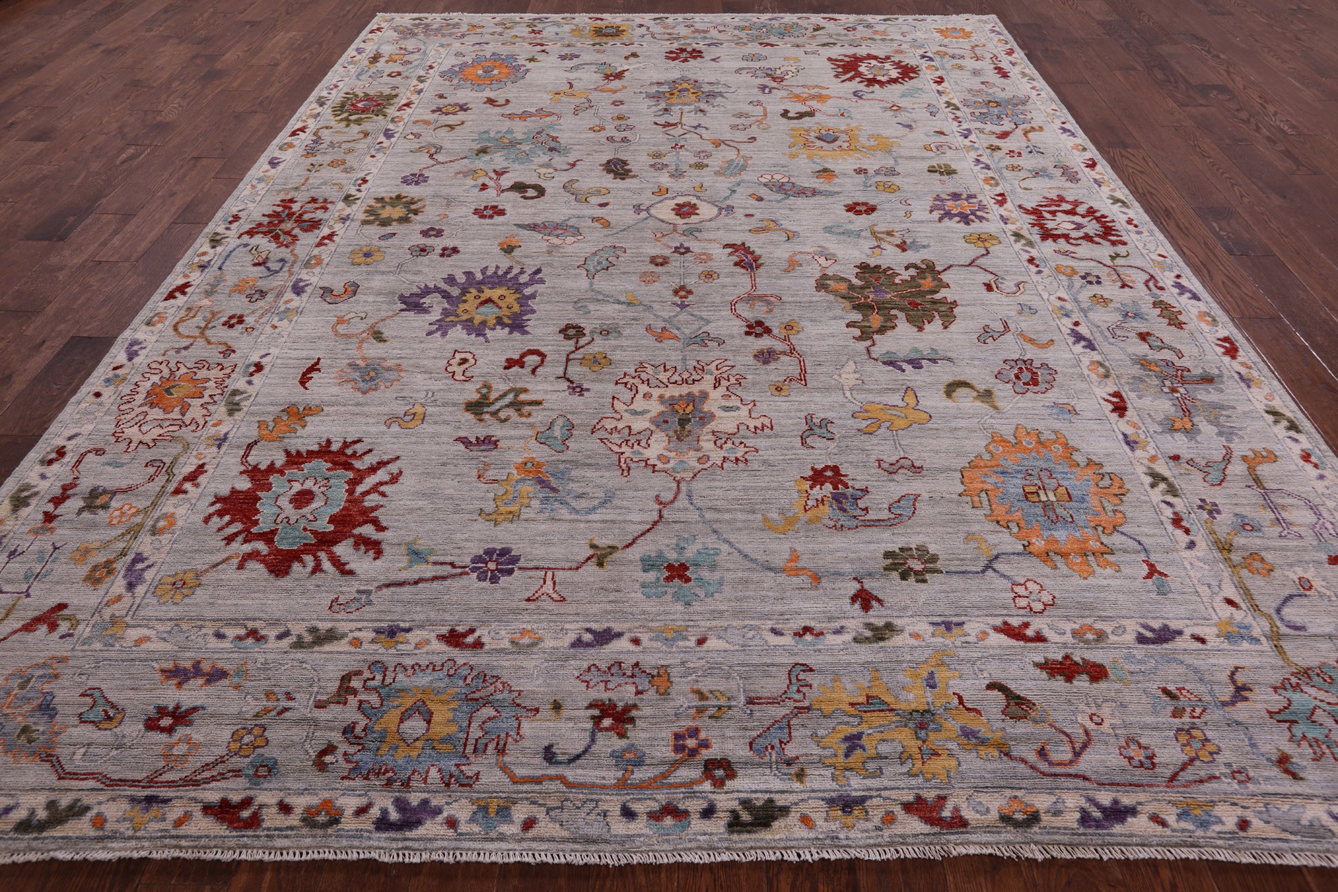 Turkish Oushak Hand Knotted Wool Rug - 9' 1" X 11' 11" - Golden Nile