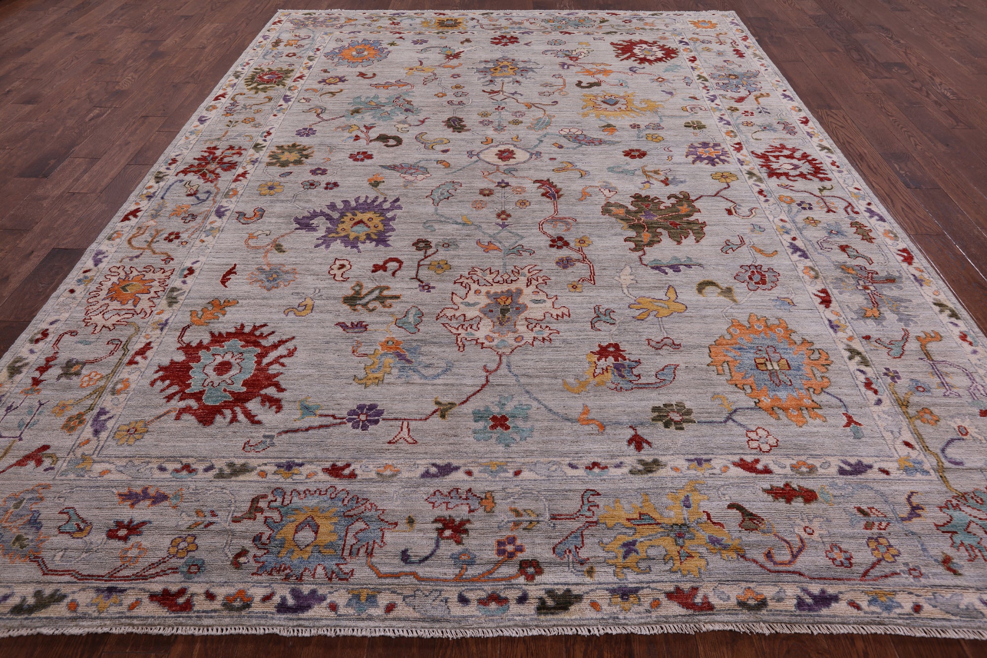 Turkish Oushak Hand Knotted Wool Rug - 9' 1" X 11' 11" - Golden Nile