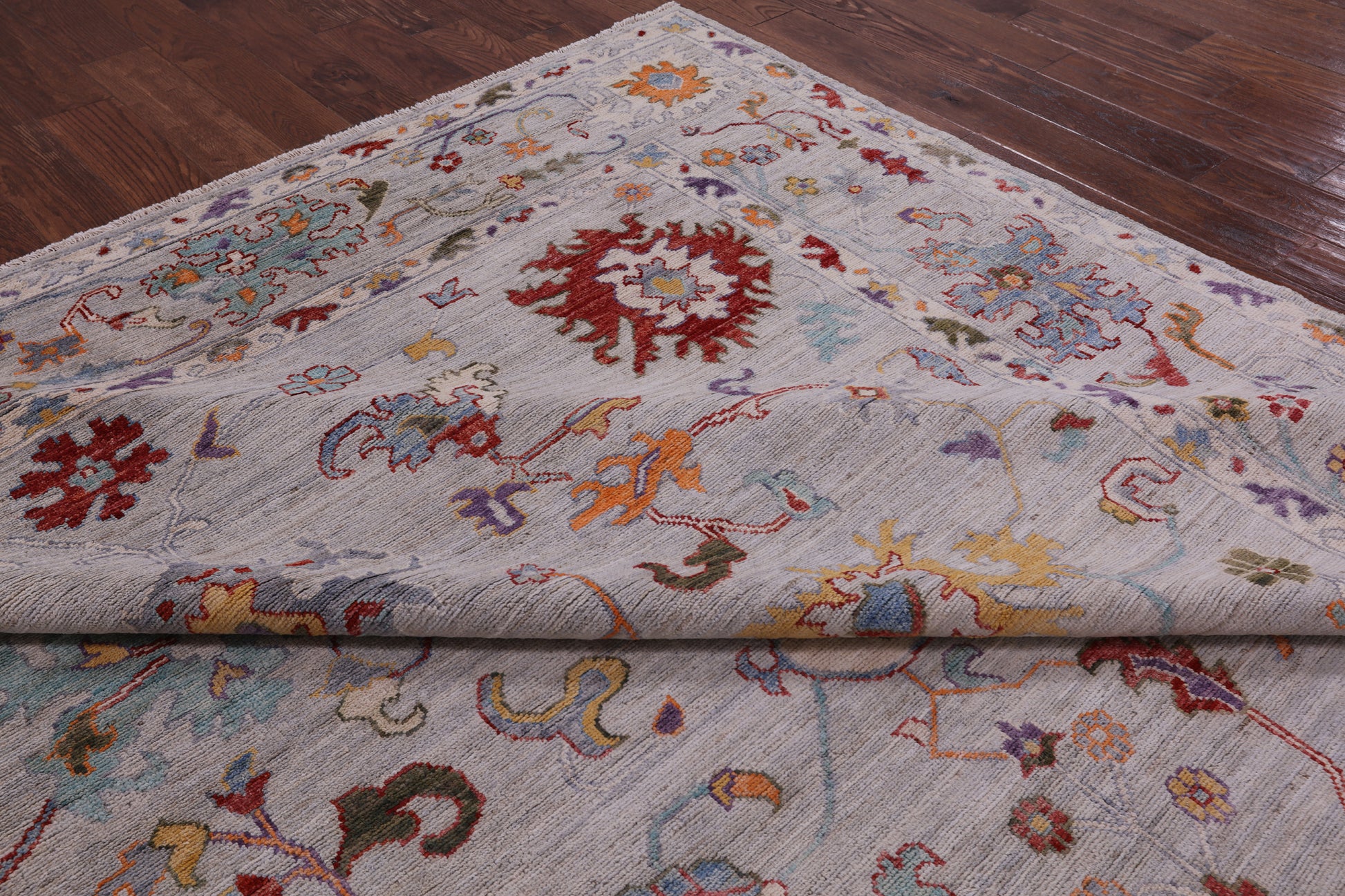 Turkish Oushak Hand Knotted Wool Rug - 9' 1" X 11' 11" - Golden Nile