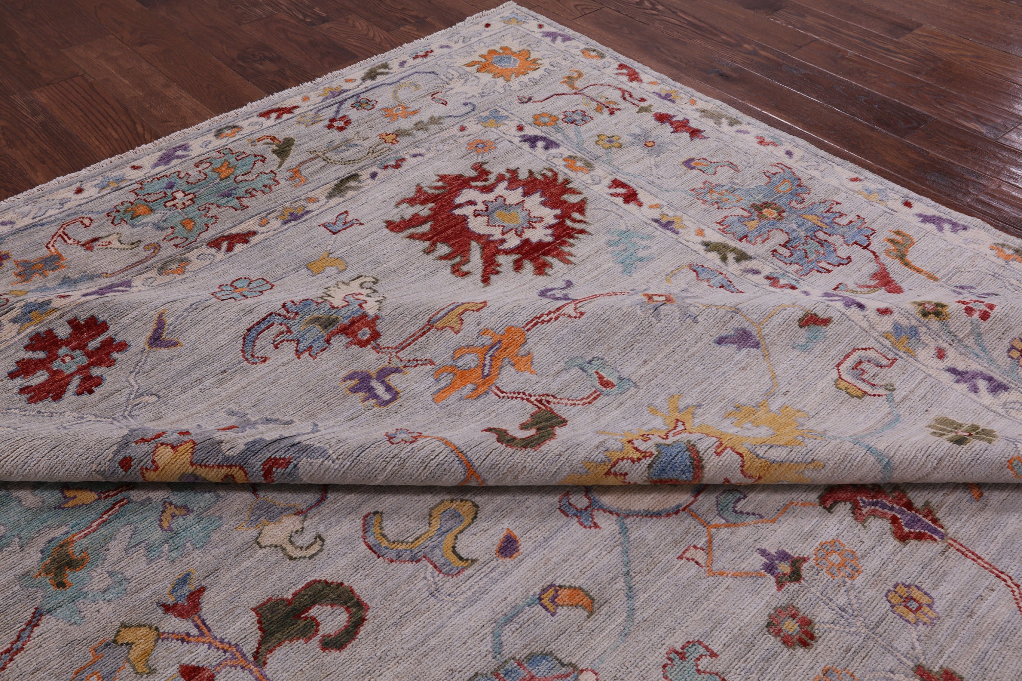 Turkish Oushak Hand Knotted Wool Rug - 9' 1" X 11' 11" - Golden Nile