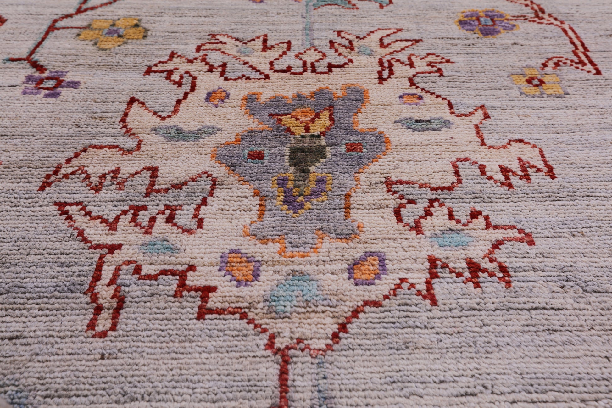Turkish Oushak Hand Knotted Wool Rug - 9' 1" X 11' 11" - Golden Nile