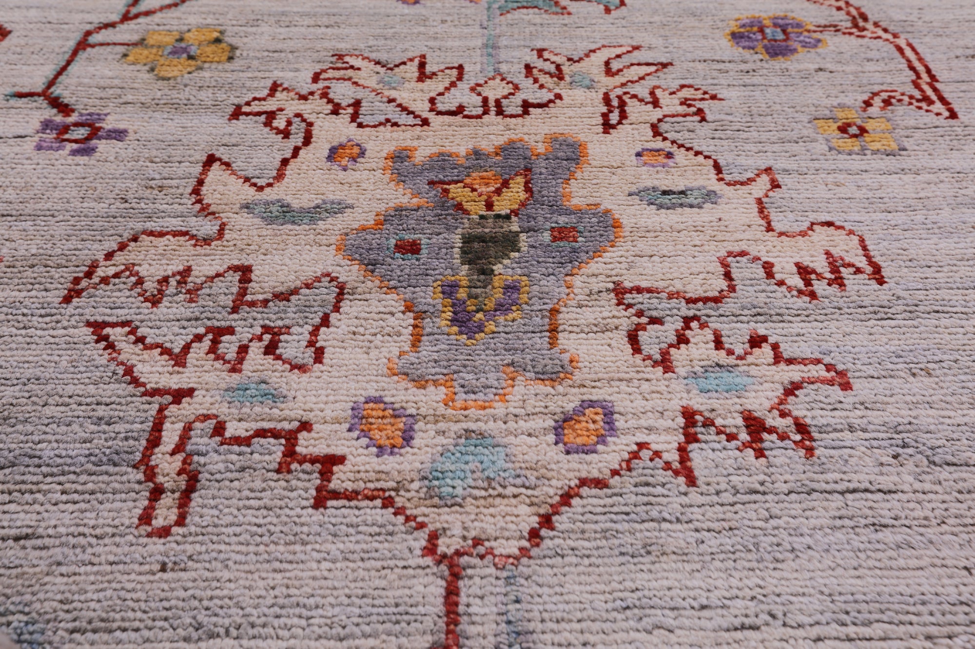 Turkish Oushak Hand Knotted Wool Rug - 9' 1" X 11' 11" - Golden Nile