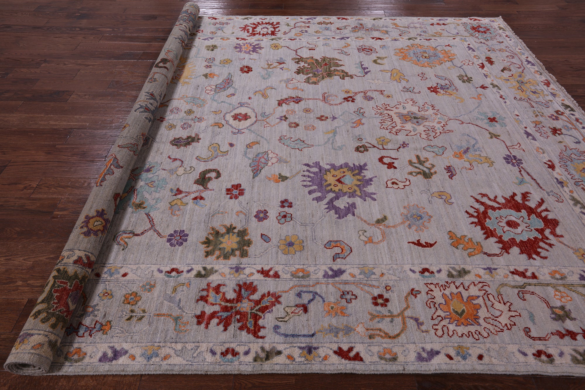 Turkish Oushak Hand Knotted Wool Rug - 9' 1" X 11' 11" - Golden Nile