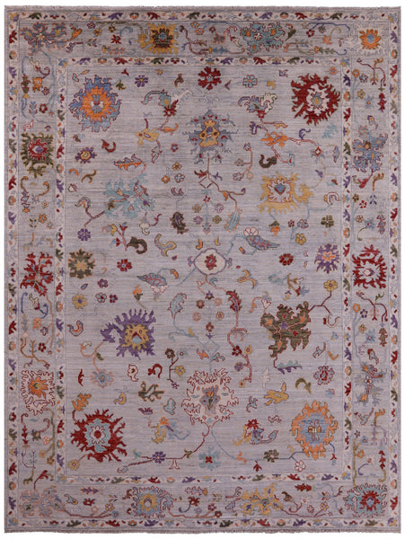 Turkish Oushak Hand Knotted Wool Rug - 9' 1" X 11' 11" - Golden Nile