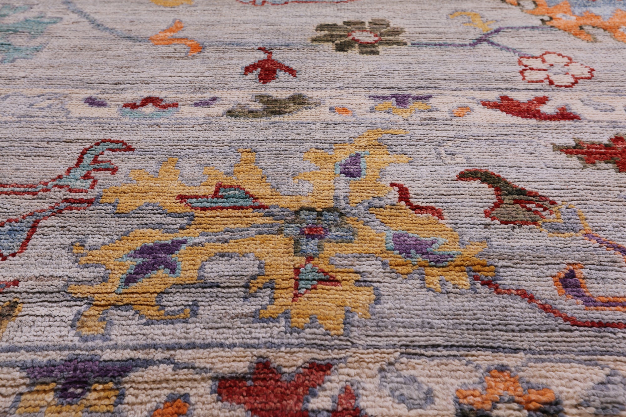 Turkish Oushak Hand Knotted Wool Rug - 9' 1" X 11' 11" - Golden Nile
