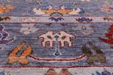 Grey Turkish Oushak Hand Knotted Wool Rug - 8' 1" X 9' 6" - Golden Nile