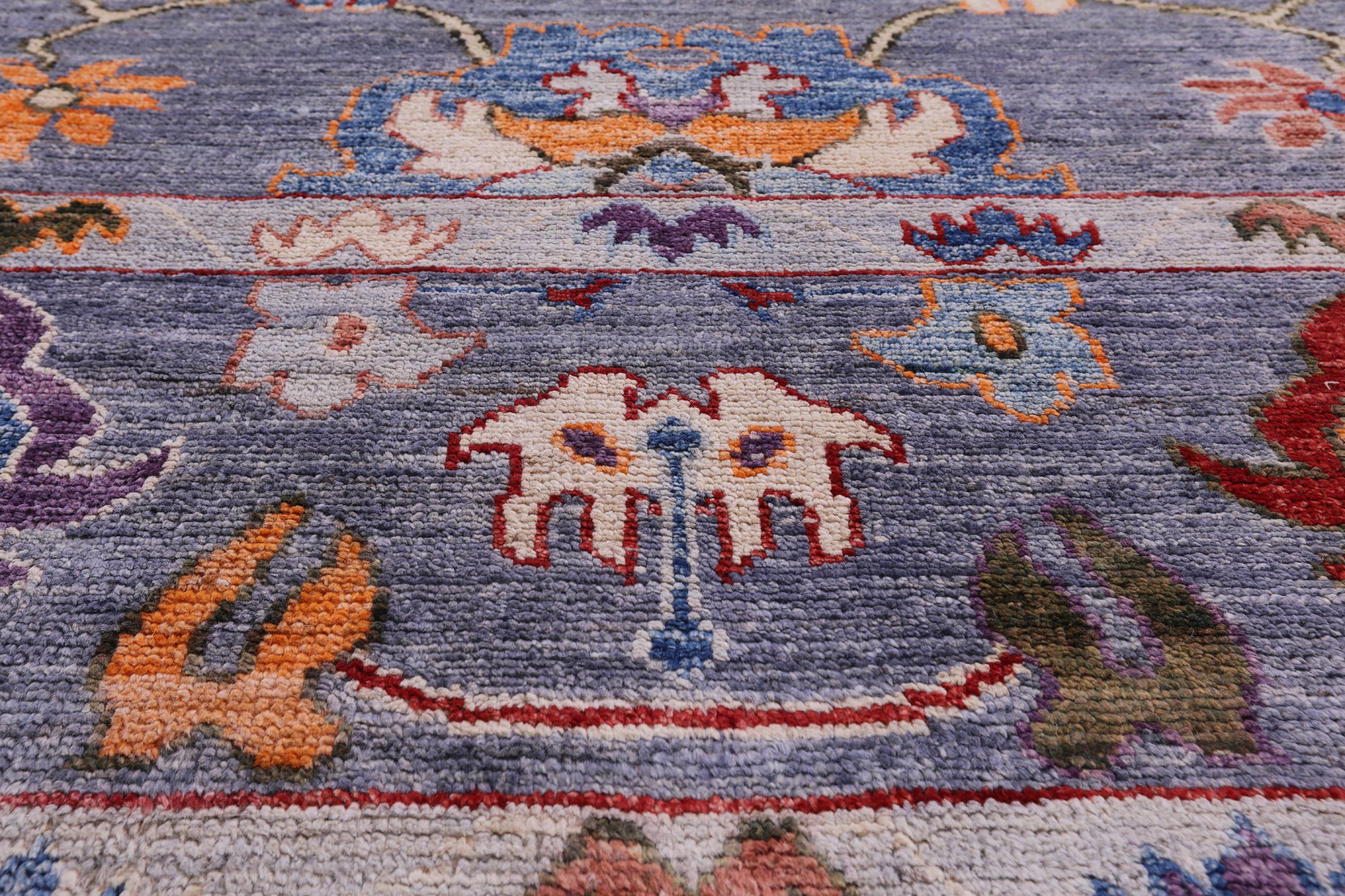 Grey Turkish Oushak Hand Knotted Wool Rug - 8' 1" X 9' 6" - Golden Nile