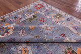 Grey Turkish Oushak Hand Knotted Wool Rug - 8' 1" X 9' 6" - Golden Nile