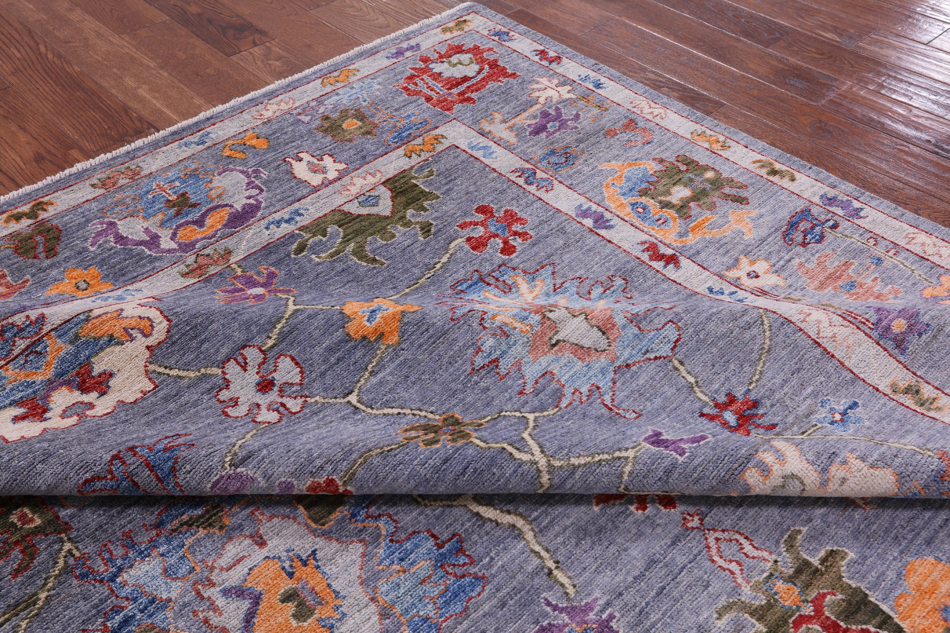 Grey Turkish Oushak Hand Knotted Wool Rug - 8' 1" X 9' 6" - Golden Nile