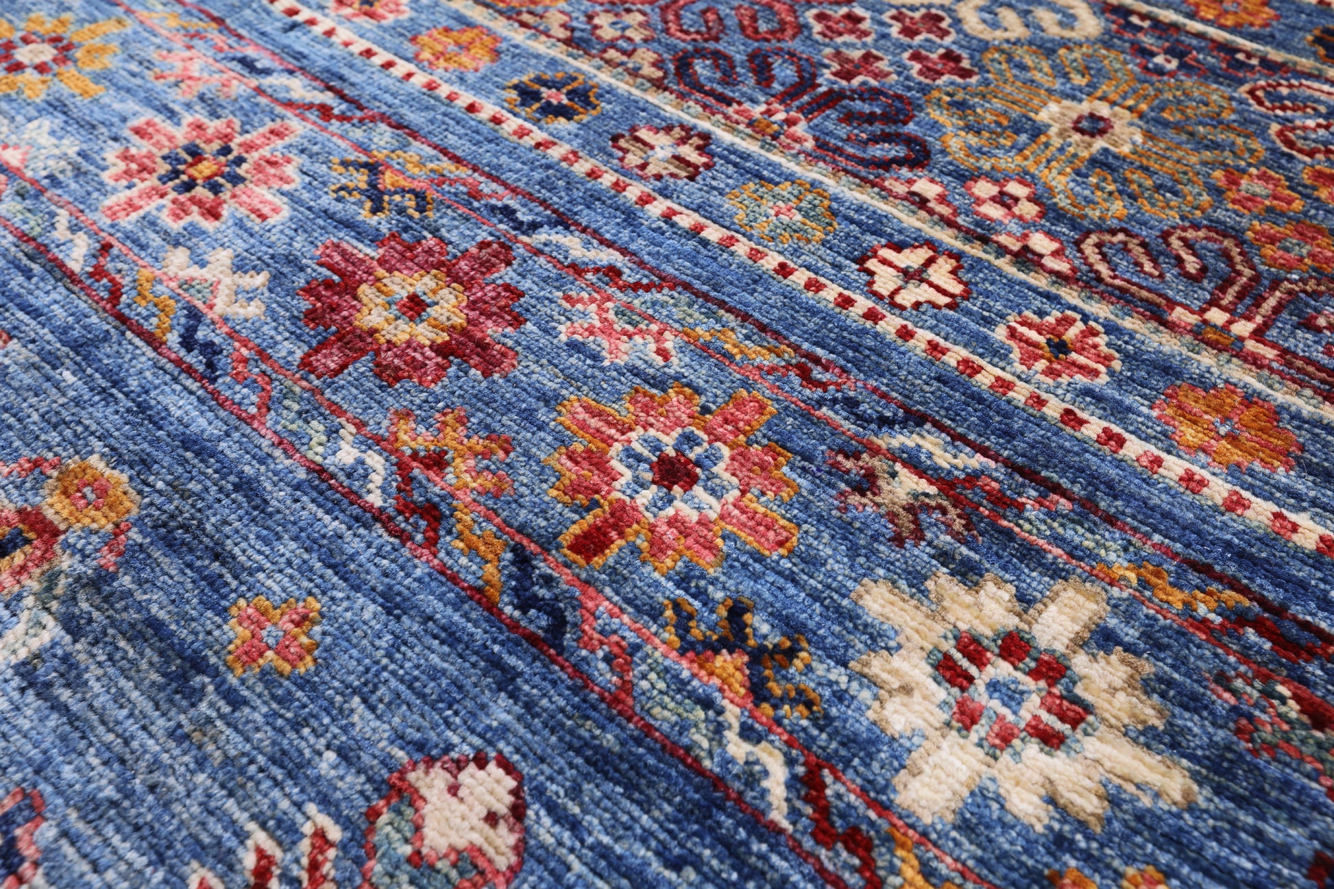 Blue Tribal Persian Gabbeh Handmade Wool Rug - 4' 11" X 6' 9" - Golden Nile