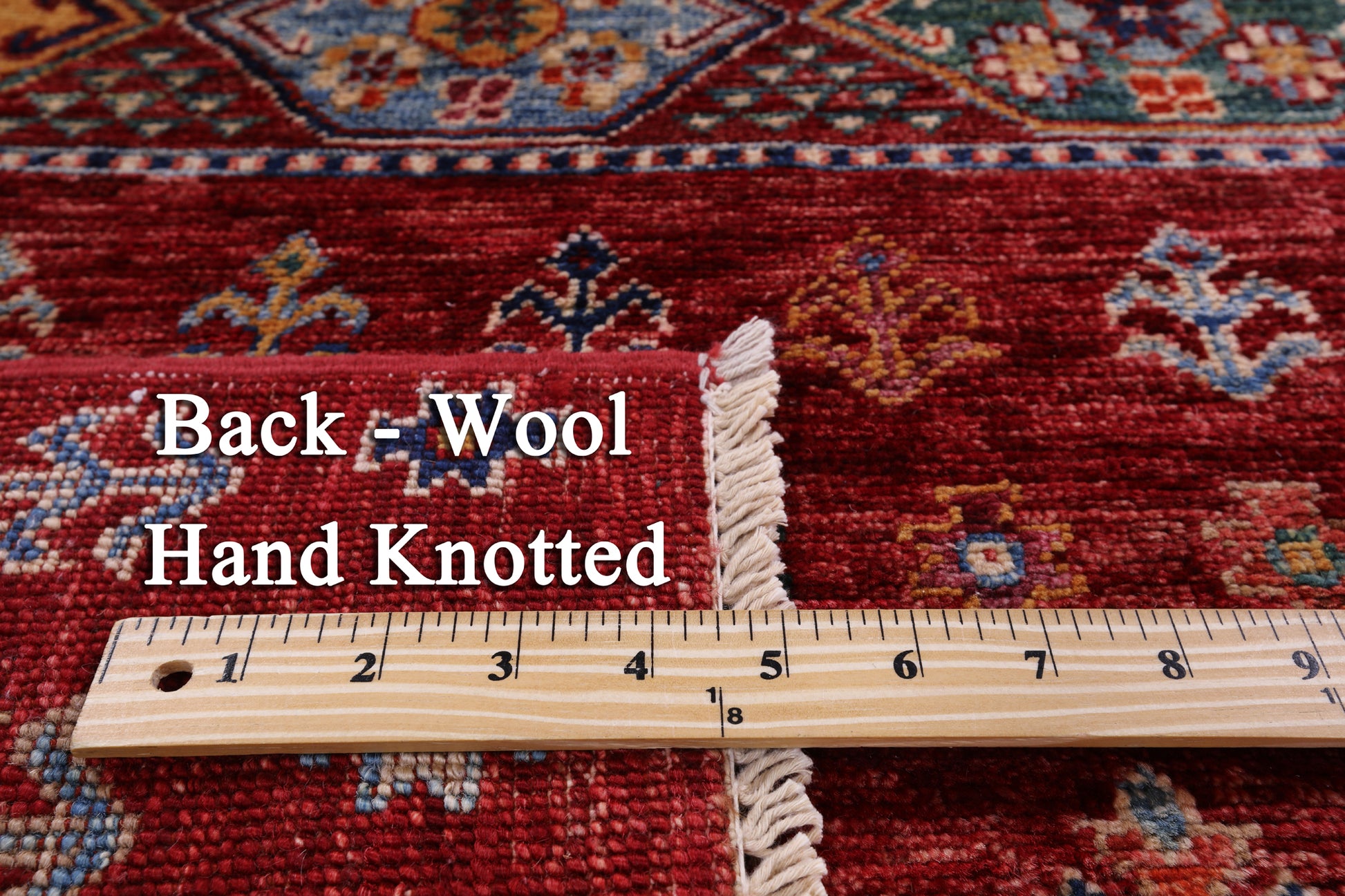 Red Khorjin Persian Gabbeh Hand Knotted Wool Rug - 5' 0" X 5' 9" - Golden Nile