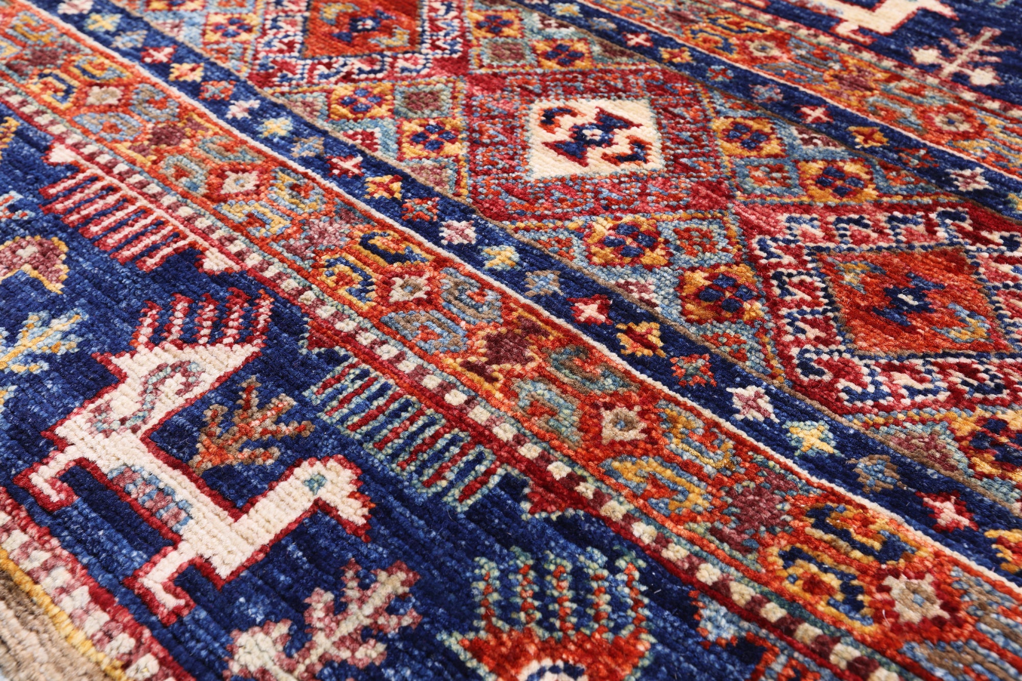 Tribal Persian Gabbeh Hand Knotted Wool Rug - 4' 8" X 6' 8" - Golden Nile
