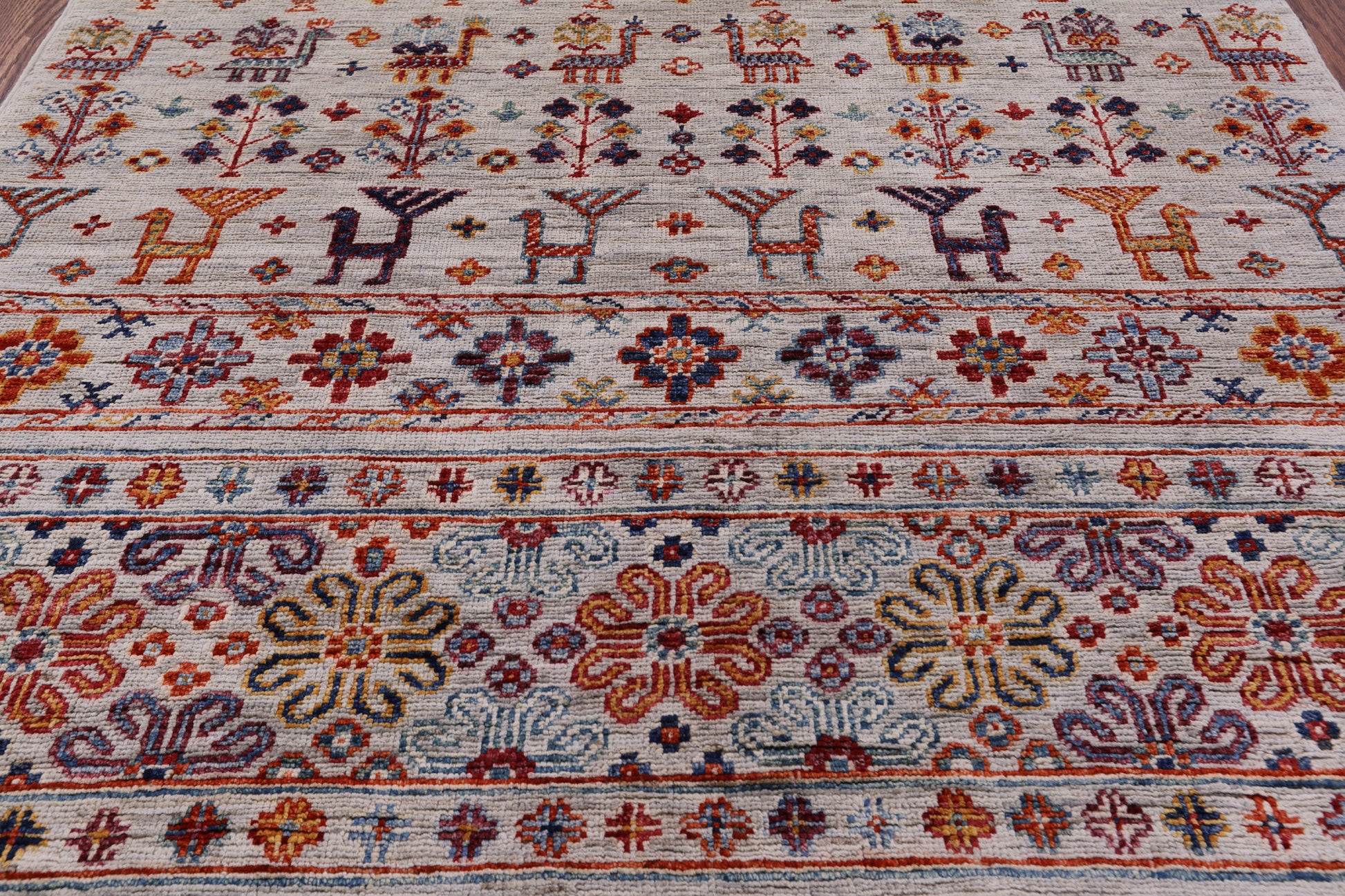 Tribal Persian Gabbeh Handmade Wool Rug - 3' 3" X 5' 2" - Golden Nile